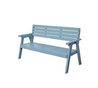 Bancs De Parc Pour L'extérieur Balcon en bois massif chaise de loisirs bleu extérieur jardin dossier chaise Villa jardin trois personnes fleuriste pays rue banc Bancs De Cour Pour L’extérieur(S:120cm)