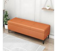 Bancs de rangement avec couvercles - Ottomane élégante pour entrée de chambre à coucher et salon - Multifonction - Parfait pour la décoration de la maison - Orange