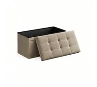 Bancs de rangement et poufs, Retour à l'école Stockage pour dortoir [Élégant et robuste] Ce pouf est doté d'un élégant tissu façon lin avec de fines coutures. Des protège-coins en métal renforcent le 