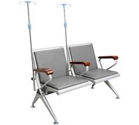 Bancs de Salle D'attente a 2 Places, Fauteuil avec Support a Perfusion, Fauteuil Médicalisé, avec Dossier et Accoudoirs, pour Cliniques, Hôpitaux et Établissements de Santé(Gray)