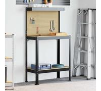 Bancs de travail avec étagère Noir Bois d'ingénierie Établi garage vidaXL vidaXL