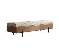 Bancs d'entrée modernes avec rangement pour l'entrée et la chambre | Coussin en lin agréable au toucher, espace de rangement dissimulé, design minimaliste, meuble d'entrée(A,31.5in)