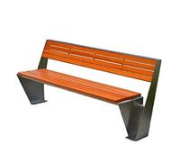 Bancs d'extérieur résistants aux intempéries Banc de parc extérieur en acier inoxydable en bois massif avec dossier siège de loisirs banc carré banc cour longue rangée chaise Banc de jardin en métal(D