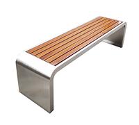 Bancs d'extérieur résistants aux intempéries Banc extérieur en acier inoxydable parc centre commercial banc de repos communauté carré siège en métal chaise de plage Double canapé siège Banc de jardin
