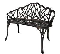 Bancs d'extérieur résistants aux intempéries Banc extérieur en fonte d'aluminium chaise de balcon de jardin parc extérieur Double chaise de repos adaptée à la cour arrière pelouse Banc de jardin en mé