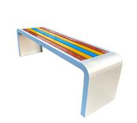 Bancs d'extérieur résistants aux intempéries, structure en acier galvanisé et panneaux en bois, bancs de jardin pour l'extérieur sans dossier, pour cour, porche, travail, entrée