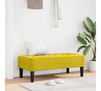 Bancs Vidaxl Jaune 100% Polyester, Jambes En Contreplaqué Banc Confortable