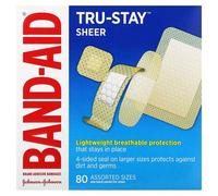 Band Aid Pansements Adhésifs, Tru-Stay, Transparents, Assortiment, 80 Tailles Assorties