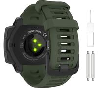 Band Compatible With Garmin Instinct/Instinct Solar/Tactical/Instinct 2 Gps Watch, 22mm Soft Silicone Replacement Band, Army Green
