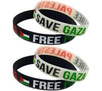 Band De Bracelet en Silicone 4pcs Free Palestine Silicone Bracelet Sportif Motivateur avec Drapeau De Gaza Palestinien