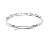 Band de mariage en argent sterling en argent sterling zircone à moitié éternité anneau de fiançailles empilable Taille 3-13