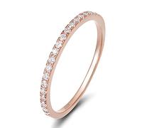 Band de mariage en argent sterling en argent sterling zircone à moitié éternité anneau de fiançailles empilable Taille 3-13