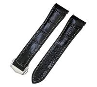 Band de montre de montée en caoutchouc de montée en cuir de 21 mm pour Omega Planet Ocean 600m 215.33 Boucle de déploiement de sangle