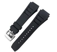Band de montre en caoutchouc 20 mm 25 mm pour le bracelet de bracelet à la boule de travail douce Richard Spring Bar Silicone Mille Mille Sport Watch (Couleur: Gray Fold Backle, taille: 20 mm)