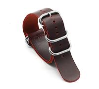 Band de Montre en Cuir 18 mm 20 mm 22 mm 24 mm Sangle zoulou Ceinture de sécurité Green Black Rouge Blue Café pour Hommes Watch