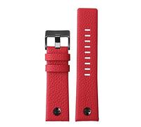 Band de montre en cuir pour diesel DZ7395 DZ7370 DZ7257 DZ7430 Watch Band Watch Soft Cowhide Strap Rivet 24m 26mm 28 mm pour les hommes (Couleur: Rivet argent noir, taille: 28 mm) Interesting life