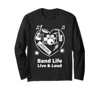 Band Life Live and Loud Musicien Cœur Manche Longue