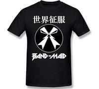 Band-Maid Men's Comfortable Short Sleeve Shirts Crew Neck Personality Fashion t-Shirt T-Shirt Black 3XL
