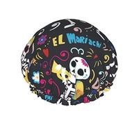 Band of Mariachi Skeletons Bonnet de douche pour femme, double bonnet de douche imperméable grand conçu pour tous les cheveux