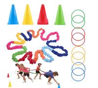 Band stretchy coopératif élastique - accessoire d'exercice de groupe, groupe de fitness en plein air | Aide au mouvement avec un godet marqué pour les activités d'équipe, l'entraînement à domicile, le