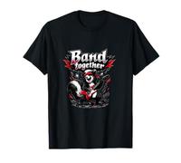Band Together Guitare de Jeu de Mots Motif Animaux Sauvages T-Shirt