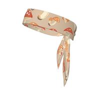 Bandage athlétique double face couleur champignon avec bandeau de sport imprimé adapté pour le tennis, le ninja, le karaté, la course à pied et le yoga