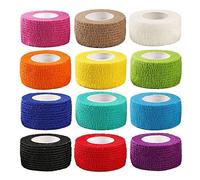 Bandage auto-adhésif, 12 pièces, bande vétérinaire respirante, enveloppe élastique cohésive non tissée, premiers secours
