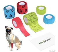 Bandage auto adhésif - Ruban enveloppant pour chiens - Paquet de 6 - Idéal pour les muscles et les articulations - Facile à appliquer et à enlever - Ne colle pas à votre peau - Élastique, hydrofuge