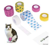 Bandage auto adhésif - Ruban enveloppant pour les chats - Paquet de 6 - Idéal pour les muscles et les articulations - Facile à appliquer et à enlever - Ne colle pas à votre peau - Élastique, hydrofuge