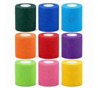 Bandage Autoadhésif, Bandes Élastiques, 9 Rouleaux x 7,5cm x 4,5m | non-tissé, pour Sport, Poignet, Animaux de Compagnie