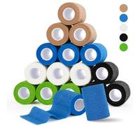 Bandage Autoadhésif, FoiiLiio 15 Rouleaux 7,5 cm x 4,5 m Bandage Medical pour Chat Chien Cheval, Bandage Adhésif pour Doigt, Genou, Main