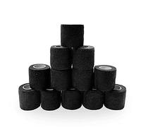 Bandage Autoadhésif Noir 5cm X 4,5m, 12 Rouleaux de Bande Cohesive, Bande Adhesive Elastiquef Bandes pour Strapping, Idéal pour le Sport, les Genoux, les Chevilles et les Poignets