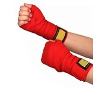 Bandage de Boxe pour Kickboxing, Bandages Réglables pour Les Mains, 2 Pièces, de Protection en Coton Respirant (Rouge)