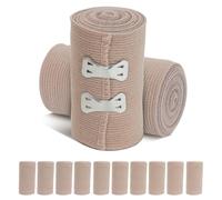 Bandage De Compression Elastique - 12 Pièces Bandages Elastiques avec Clips Métalliques, Bandage Elastique Sport pour Poignets Genoux Chevilles(7.5mx4.5cm)