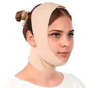 Bandage de compression post-chirurgie pour le cou et le menton pour femme, amincissant le visage, raffermissement des bœufs, couverture du cou, beige, L (paquet de 1)