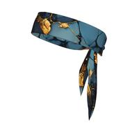 Bandage de sport imprimé marbré noir doré pour les amateurs de sport, Ninja Football et basket-ball