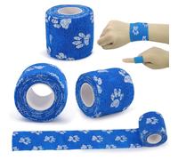 Bandage Elastique Auto-Adhesif En Tissu Non Tisse Pour Le Soutien Des Articulations Sportives (Patte Bleue Et Blanche)