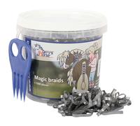 Bandage élastique pour cheval Harry's Horse Magic braids, pot Argenté TU