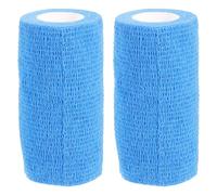Bandage en Tissu Élastique Bleu Auto-adhésif, 2 Rouleaux Vétérinaire | Adhérence Douce pour Peau ou Pelage, Fixation Légère, Usage Élevage et Soin des Bovins