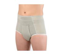 Bandage herniaire Slip Gris pour hernie Inguinale modèle Sport Coupe Haute et Ouverture frontale complète - couleur Gris - Art. 316 Taille 7 > 101-105 cm