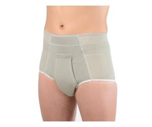 Bandage herniaire Slip Gris pour hernie Inguinale modèle Sport Coupe Haute et Ouverture frontale complète - couleur Gris - Art. 316 Taille 5 > 91-95 cm