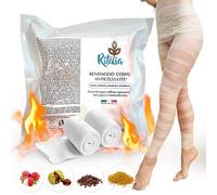BANDAGE RAFFERMISSANTE ANTI-CELLULITE avec des ingrédients actifs 100% végans Ritalia® 2 bandes DRAINANTES pour les jambes extra-longues fessiers ventre et hanches action tonifiante