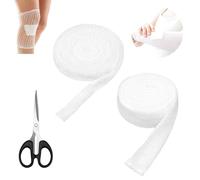 Bandage Tubulaire Élastique 2 Pièces - Bandage Filet Respirant pour Bras et Jambe - Réutilisable, Confortable et Flexible - Avec Ciseaux Pratiques - Idéal pour Protéger les Blessures et comme Bandage