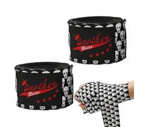Bandages de boxe élastiques de 3 m - Motif tête de mort effrayante - Équipement de protection professionnel - Pour entraînement sportif et compétition