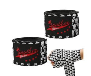 Bandages de boxe élastiques de 3 m - Motif tête de mort effrayante - Équipement de protection professionnel - Pour entraînement sportif et compétition
