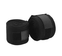 Bandages de Boxe en Coton 5 M à Séchage Rapide, Semi-élastiques avec Boucle à Crochet, Bandages de Sport pour Kickboxing, Muay Thai, Entraînement et Compétition, Soutien d (Noir)