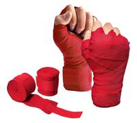 Bandages pour les mains de boxe, bandages, gants intérieurs Fermeture extra large, protection de poing du poignet pour hommes, femmes et enfants, boxe MMA, entraînement fitness à la gym (rouge)