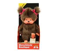 Bandai Peluche Monchhichi L'Original Fille – Singe iconique années 80, toute douce 20 cm