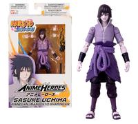 BANDAI - Anime Heroes - Naruto Shippuden - Figurine Sasuke Anime Heroes 17 cm - Uchiwa Sasuke Rinnegan/Mangekyo Sharingan - 36962