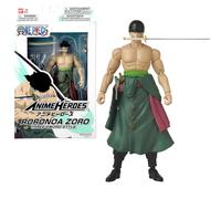 BANDAI - Anime Heroes One Piece - Figurine Roronoa Zoro 17 cm Three Sword Style - Figurine Manga Articulée 3 Épées - Licence Officielle One Piece - Jouet Enfant 4 Ans+ - 37052
